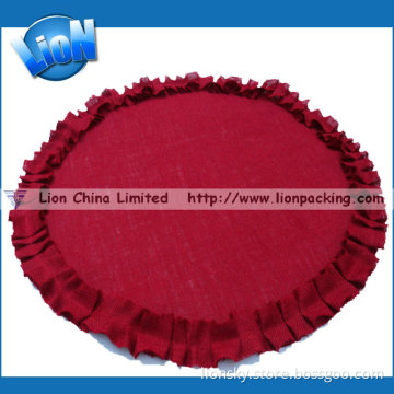 New Arrival Fancy Foldable Round Burlap Placemat Jute Table Mat (E-133)